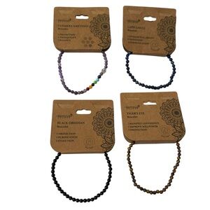 Henna Chakra Bracelets- Chakra Amethyst, Lapis Lazuli, Obsidian, & Tiger’s Eye